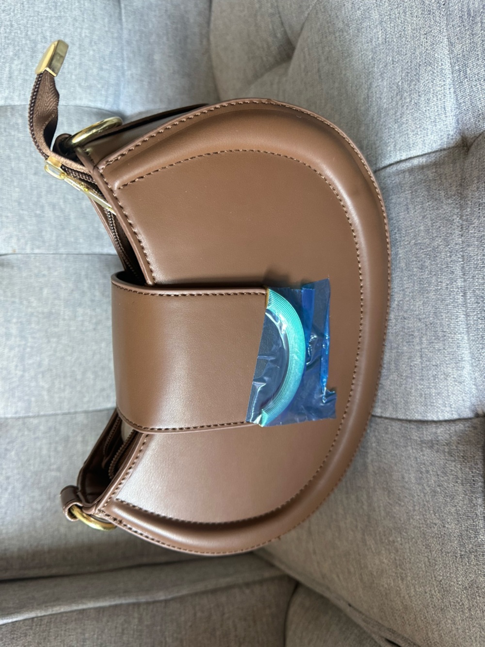 Classic Brown Saddle Shoulder Bag - Unbranded